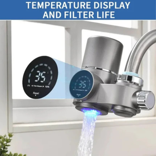 LED Display Faucet Water Filter With 500-Gallon Capacity And UV Blue Light | McArthur