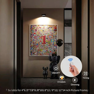 Battery Powered Picture Light With Remote And 3 Dimmable Light Colors | Kesler