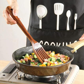 Teak Wood Kitchen Utensil 7 Piece Set With Sustainable Material And Ergonomic Design | Sterling
