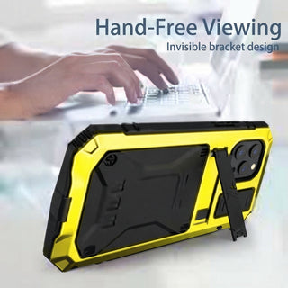 Tempered Glass And Metal Case For iPhone 11 To 15 With Full Screen And Camera Protection | Woodford
