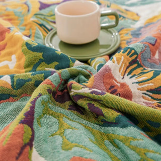 Floral Cotton Jacquard Summer Throw Blanket | Jefferson
