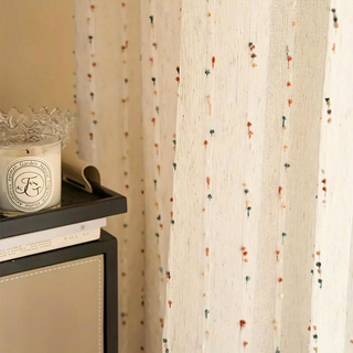 Geometric Sheer Window Curtain Panel For Home Interiors | Greenfield