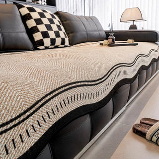 Non Slip Herringbone Chenille Sofa Cover | Velmira
