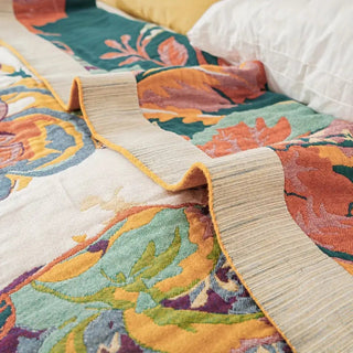Floral Cotton Jacquard Summer Throw Blanket | Jefferson