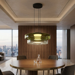 Layered Smoked Glass LED Pendant Hanging Light Fixture | Cirevon