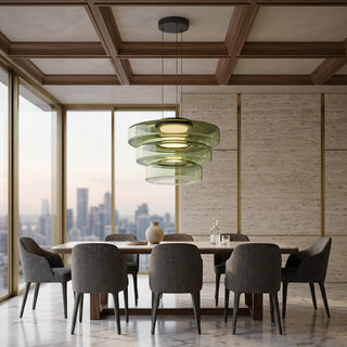 Layered Smoked Glass LED Pendant Hanging Light Fixture | Cirevon
