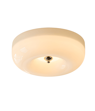 Cream Glass Flush Mount Ceiling Light Fixture | Solvierre