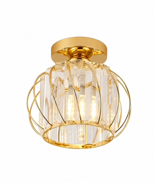 Vintage Glass Cage Flush Mount Ceiling Light Fixture | Brinvora