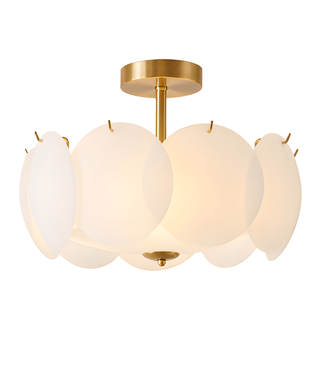 Scalloped Glass Flush Mount Ceiling Light Fixture | Brevique