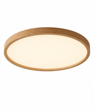 Round Wood Grain LED Flush Mount Ceiling Light | Virello