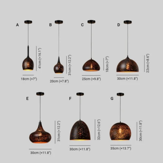 Vintage Perforated Iron Pendant Light Fixture | Orivelle