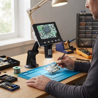Digital Microscope With LCD Screen And 8 LED Lights For Electronics Repair | Wilson