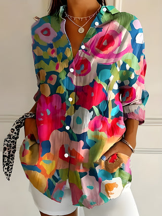 Women Blouse | Colorful Floral Print | Oversized Style | Summer