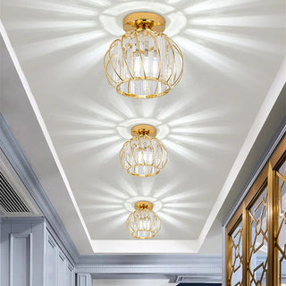 Vintage Glass Cage Flush Mount Ceiling Light Fixture | Brinvora