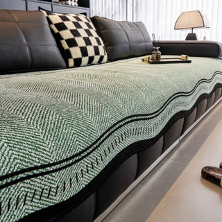 Non Slip Herringbone Chenille Sofa Cover | Velmira