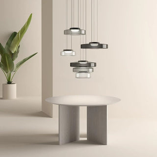 Layered Smoked Glass LED Pendant Hanging Light Fixture | Cirevon