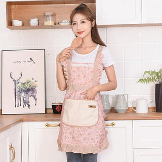 Adjustable Floral Kitchen Apron with Front Pocket | Middleton