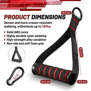 Heavy Duty Gym Handles with D Rings for Strength Training Workouts | Brockton