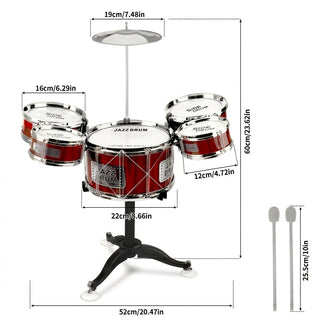 Kids Jazz Drum Set with Five Drums and Cymbal | Bristol