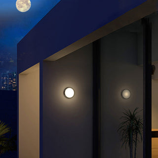 Round LED Motion Sensor Outdoor Wall Light | Lumevora