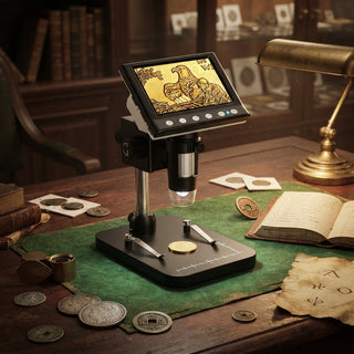 Digital Microscope With LCD Screen And 8 LED Lights For Electronics Repair | Wilson