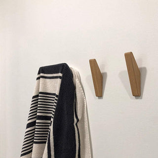Set of 6 Solid Wood Wall Hooks with Minimalist Scandinavian Design | Woodvera