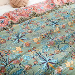 Boho Floral Decorative Throw Blanket For Sofa And Bed | Marvella