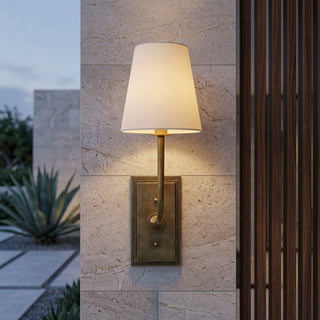 Classic Brass Fabric Shade Wall Sconce Light | Brevoria