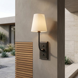 Classic Brass Fabric Shade Wall Sconce Light | Brevoria