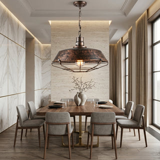 Industrial Metal Wire Cage Pendant Ceiling Light | Weston