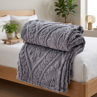 Soft Jacquard Throw Blanket With Woven Pattern | Highpoint
