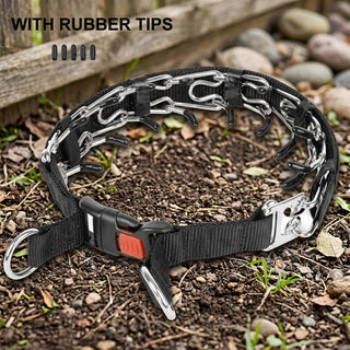 Adjustable Dog Prong Collar With Nylon Cover And Strong D Ring For Control | Talbot