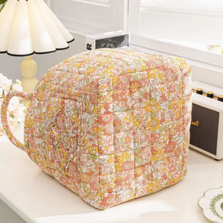 Floral Storage Basket with Cotton Carry Handles for Home Organisation | Eastcroft