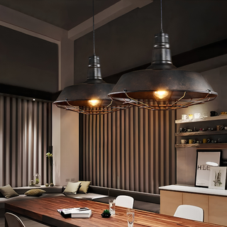 Industrial Metal Wire Cage Pendant Ceiling Light | Weston
