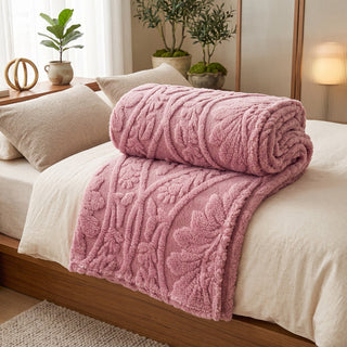 Soft Jacquard Throw Blanket With Woven Pattern | Highpoint
