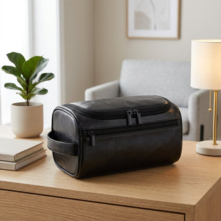 Compact Travel Cosmetic Bag Multiple Compartments Metal Hanging Hook | Dalton