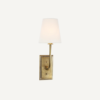 Classic Brass Fabric Shade Wall Sconce Light | Brevoria