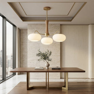 Art Deco Milky Glass Pendant Chandelier | Cirelune