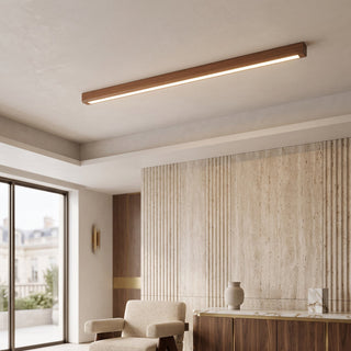 Minimalist Linear Wood LED Pendant Light Fixture | Veralith
