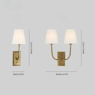 Classic Brass Fabric Shade Wall Sconce Light | Brevoria