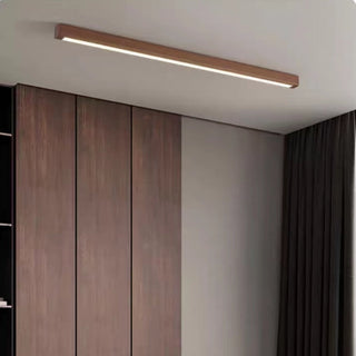 Minimalist Linear Wood LED Pendant Light Fixture | Veralith