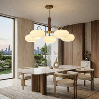 Art Deco Milky Glass Pendant Chandelier | Cirelune