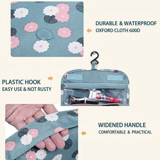 Water Resistant Toiletry Bag With Multiple Compartments And Hanging Hook | Sutton