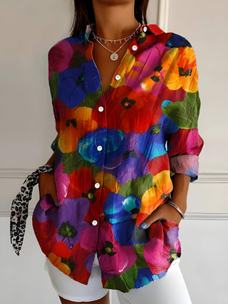 Women Blouse | Colorful Floral Print | Oversized Style | Summer