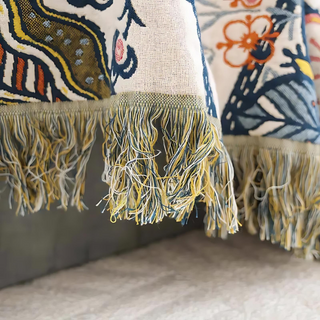 Floral Fringed Multi Purpose Sofa Throw Blanket | Ashbury