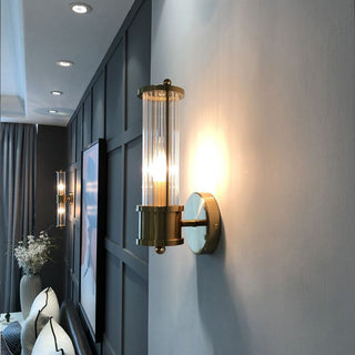 Fluted Crystal Brass LED Wall Sconce | Ardelis