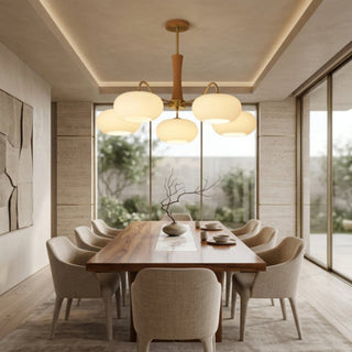 Art Deco Milky Glass Pendant Chandelier | Cirelune