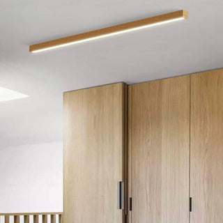 Minimalist Linear Wood LED Pendant Light Fixture | Veralith