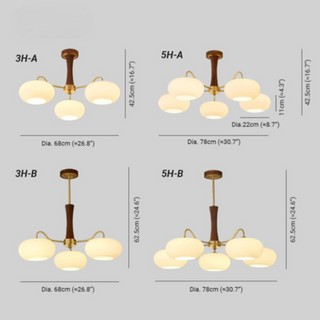 Art Deco Milky Glass Pendant Chandelier | Cirelune