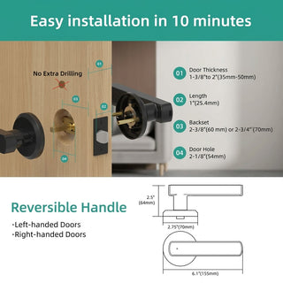 Smart Door Lock With Biometric Fingerprint And Digital Touchscreen Keypad | Redmond